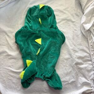 Green Dinosaur Dog Costume with Yellow Spikes Small